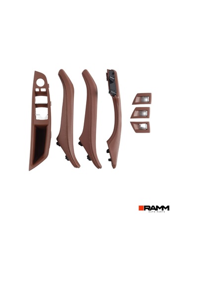 Bmw 5 Serisi F10 2010-2016 Kapı Kolu Kaplaması + Cam Açma Düğmesi Seti - Bordo