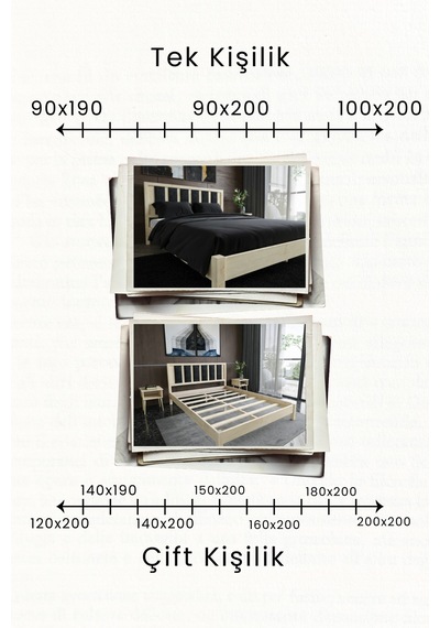 Renazzo Ori On Lacivert Puf Başlıklı Masif Ahşap Karyola Vernik 160x200 Vernik - 160 X 200