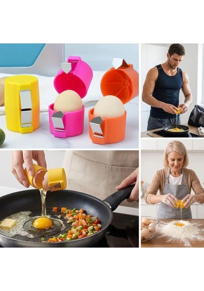 Hijyenik Pratik Yumurta Kırıcı Tek Hamlede Kolay Yumurta Kırma Aparatı Ve Mutfak Yardımcısı 5468 Çok Renkli