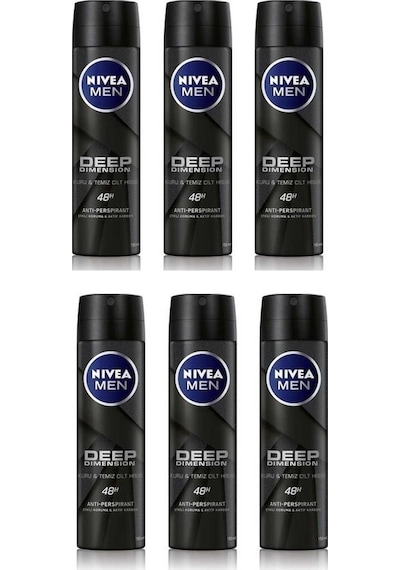 Nivea Men Deep Dimension Erkek Sprey Deodorant 150 ML x 6