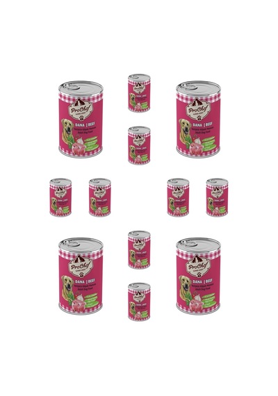 Prochef Dana Etli Kıyılmış Konserve Yetişkin Köpek Maması 12 x 415 G