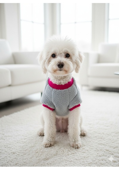 Kedi - Köpek İşlemeli Welsoft Kışlık Sweat - Kıyafet