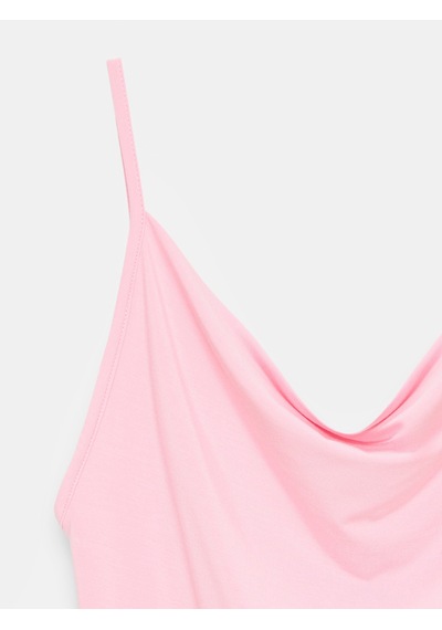 Dilvin 21235 Degaje Yaka Askılı Top-toz Pembe