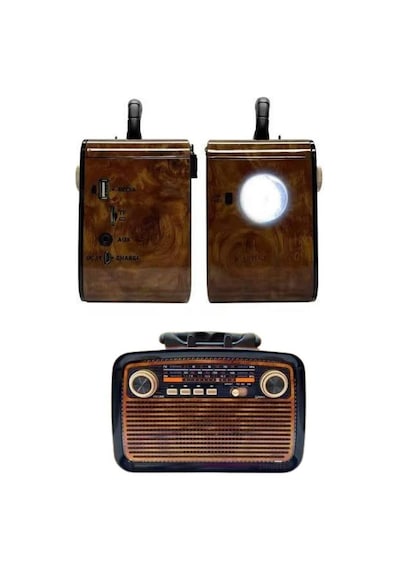 Nostalji Radyo Bluetooth Hoparlör Usb-sd Kart Giriş Led Fener Işıklı Bataryalı Pilli Renkli