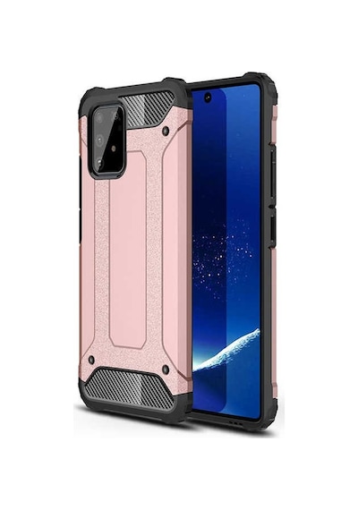 Kilifone - Samsung Uyumlu Galaxy A91 S10 Lite - Kılıf Çift Katman Zırh Tank Crash Military Kapak - Rose Gold