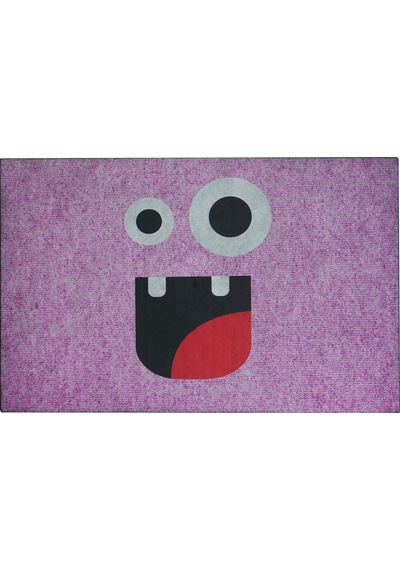 Myfloor Mor Gülen Emoji Çift Taraflı Kauçuk Kapı Önü Paspası