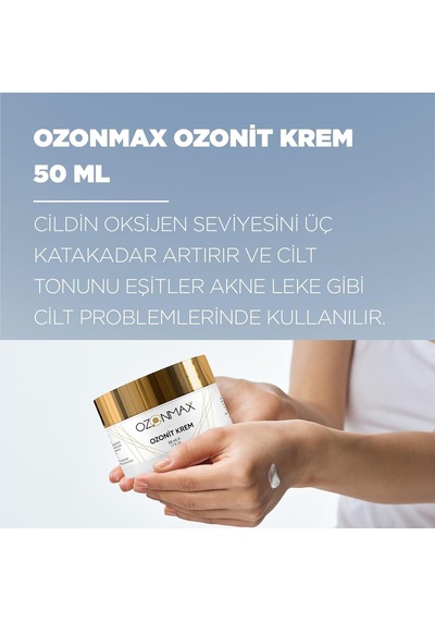Ozonit Krem 50 Ml - Cildin Oksijen Seviyesini Üç Katakadar Artırırı Ve Cilt Tonunu Eşitler Akne Leke Gibi Cilt Problemlerinde Kullanılır.