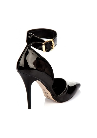 Fox Shoes Siyah Rugan Kadın Topuklu Ayakkabı K654073308 Siyah