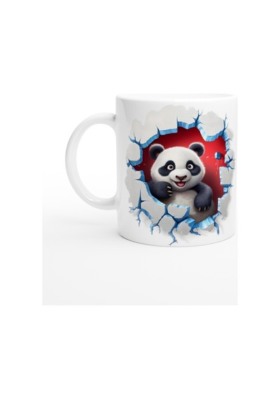 3d Sevimli Panda Baskılı Kupa Bardak Renkli