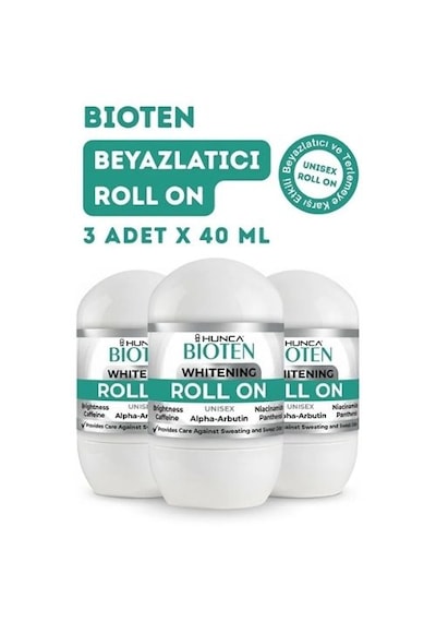 Hunca Care Bioten Ter Önleyici Beyazlatıcı Unisex Roll-On 3 x 40 ML