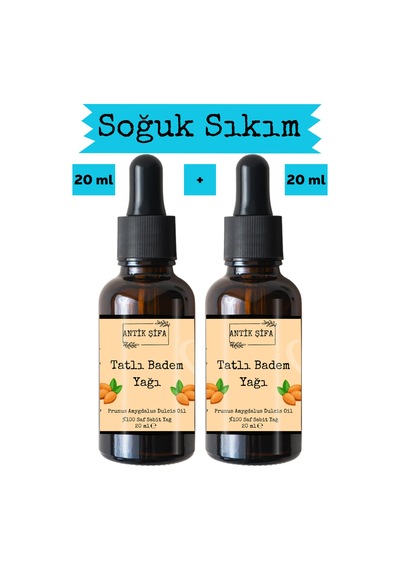 %100 Saf Tatlı Badem Yağı - 2x 20 Ml Soğuk Sıkım 20 ML