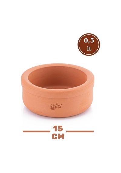 Elizi Çömlekleri 4 Adet Toprak Güveç Kasesi, Fırın Sütlaç Yoğurt Kabı 4 Lü Set 4x500ml Toprak