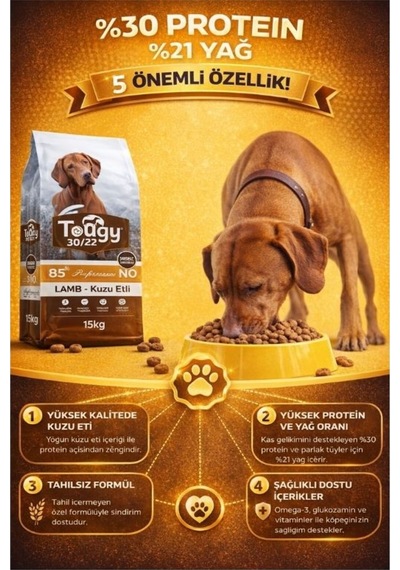 Tougy Kuzulu Yetişkin Köpek Maması 15 Kg