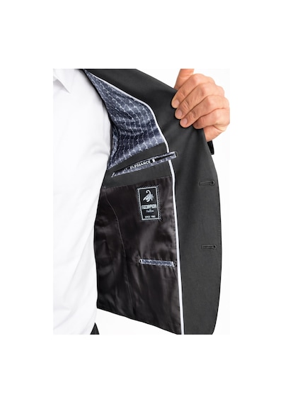 Plus Scorpion Erkek Blazer Ceket Twill Puntolu Kırlangıç Yaka 2 Düğmeli Çift Yırtmaçlı Slim Fit Siyah