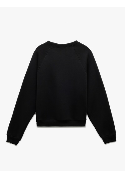 Koton Pamuklu Bisiklet Yaka Şardonlu Sweatshirt Siyah 6wal10309ık Siyah Koton Pamuklu Bisiklet Yaka Şardonlu Sweatshirt Siyah 6wal10309ık Siyah