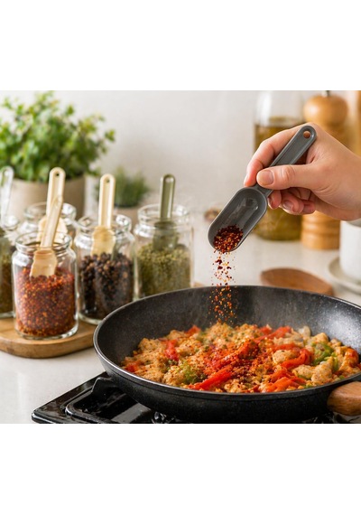 6 Lı Mini Baharat Kaşığı Seti Plastik Ölçü Kaşığı Baharat Küreği Kahve Şeker Tuz Ölçme Kaşığı Halkalı Mutfak Ölçü Seti Asorti Renk