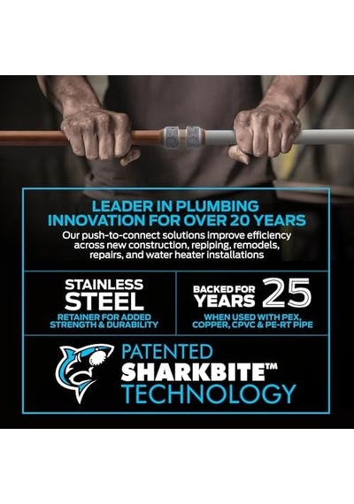Sharkbite Max 1,9 Cm 90 Derece Dirsek, Tahliye Havalandırmalı, Pirinç Tesisat Armatürü Ur5256a
