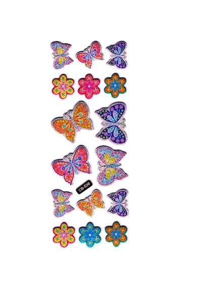 Sticker Kabartmalı Sticker Defter, Planlayıcı Etiket - Cb-538 16x7 Cm- Kelebek
