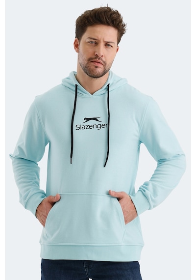 Slazenger Onca Erkek Kanguru Cepli Kapüşonlu Turkuaz Sweatshirt Turkuaz
