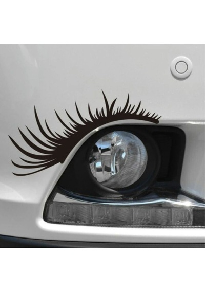 Kirpik Sağ Ve Sol Araç, Araba, Oto, Motorsiklet, Kask, Laptop, Cam Sticker 25x11 Cm
