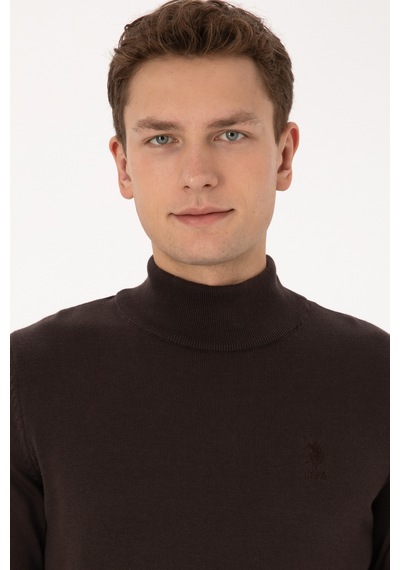 U.S. Polo Assn. Erkek Koyu Kahverengi Basic Kazak 50307783-VR084