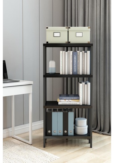 Scaffale 4 Banyo Rafı, Plastik Kitaplık, 4 Raflı Organizer, Banyo Rafı, Bahçe Balkon Organizeri Siyah Scaffale 4 Banyo Rafı, Plastik Kitaplık, 4 Raflı Organizer, Banyo Rafı, Bahçe Balkon Organizeri Siyah