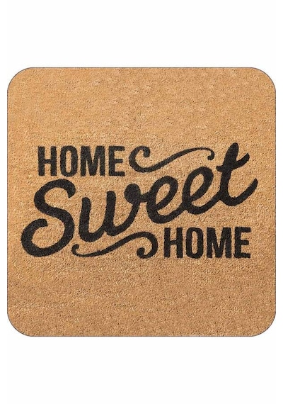 Bej Home Sweet Home Banyo Halısı Klozet Paspas Seti Bs315n11