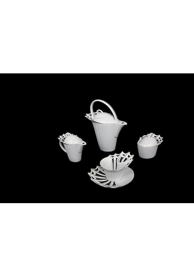 Thun Studıo Matragı Butterfly Çay Takımı 6 Kisilik 18 Parça Beyaz