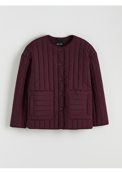 Lcw Modest Bordo Bisiklet Yaka Oversize Kadın Ceket