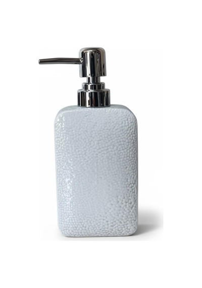 Parlak Yüzey Porselen Sıvı Sabunluk Kahverengi Gümüş Pompa 300ml Beyaz