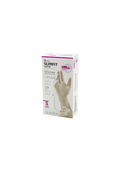 Reflex Slimfit Glove Kod-030 S Krem Pudrasız Muayene Eldiven 100lü 4801