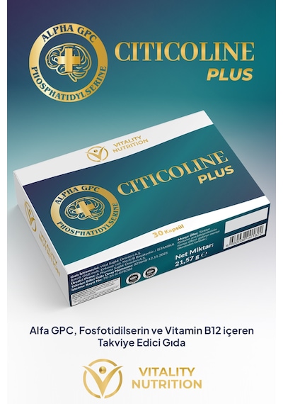 Vitality Nutrition Cıtıcolıne Plus Sitikolin + Alfa Gpc + Fosfotidilserin İçeren Takviye Edici Gıda