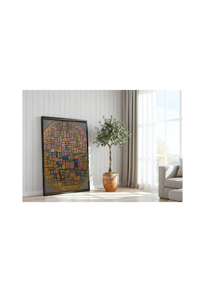 Mondrian Tablo Iıı Oval İçinde Kompozisyon Çerçevesiz Poster 21x30 Cm A4 Tablo Modern Sanat