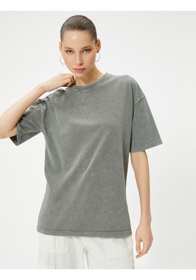 Koton Basic Oversize Tişört Kısa Kollu Bisiklet Yaka Pamuklu Antrasit 4sal10232ık Antrasit Koton Basic Oversize Tişört Kısa Kollu Bisiklet Yaka Pamuklu Antrasit 4sal10232ık Antrasit