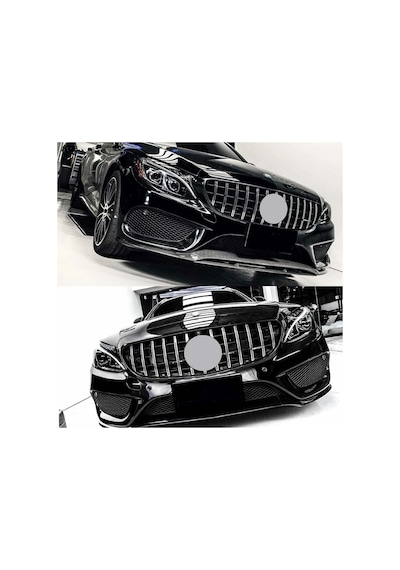 Mercedes C Serisi W205 Gtr Ön Panjur Izgara Seti Krom-siyah 2015-2019 Arası