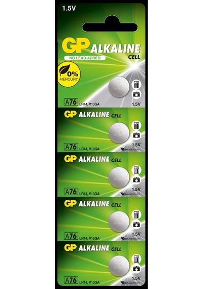 Gp Gpa76 C5 Lr44 Alkalin Düğme Pil 5'li Paket