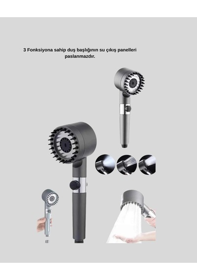 Hubrendy Tekno Spa Etkili Masaj Uçlu Duş Başlığı Ergonomik Tasarım Diğer