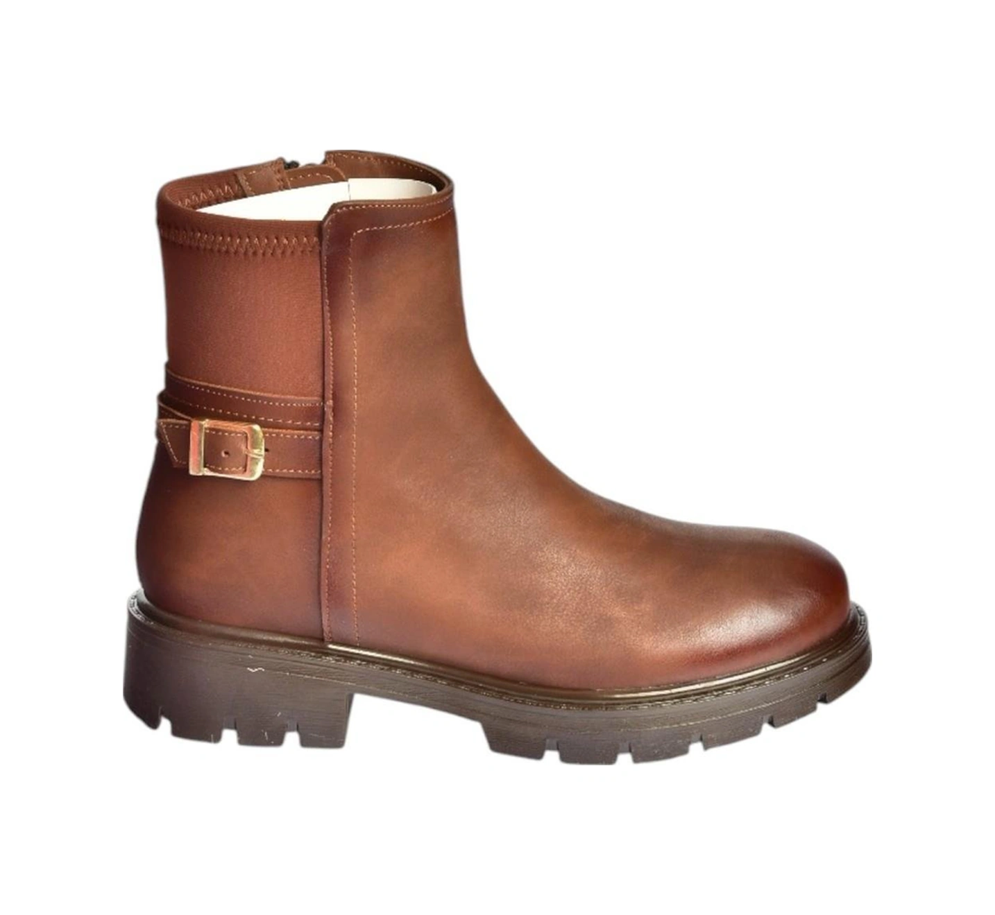 Fox Shoes V674420409 Taba Kalın Tabanlı İçi Tüylü Kadın Bot Taba-Suni Deri