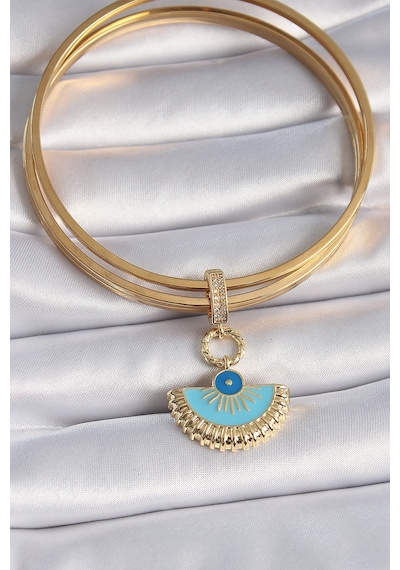 Gold Renk Nazar Boncuklu Ajda Charm - Ebj241109w28980 Renkli