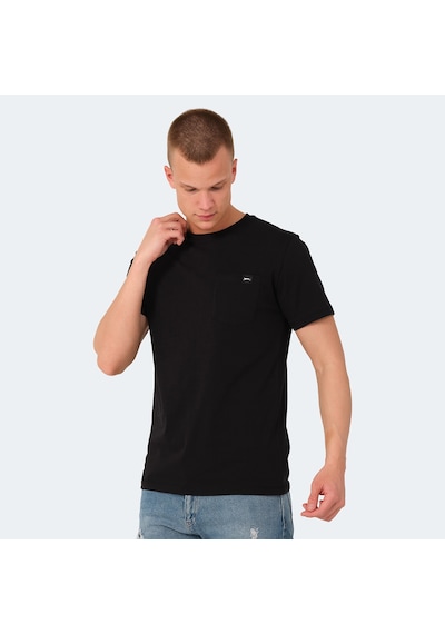 Slazenger VESELA Erkek Cepli Siyah Tişört