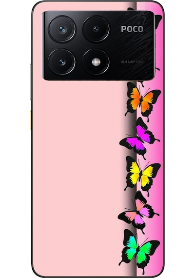 Poco X6 Pro Uyumlu Kelebeklerin Rüyası Baskılı Silikon Kılıf Renkli