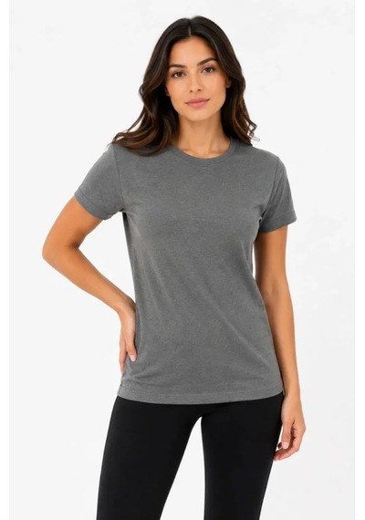 Dogutrend Basic Tişört Bisiklet Yaka Kısa Kol Günlük Yazlık Slim Fit T-shirt - Antrasit Diğer