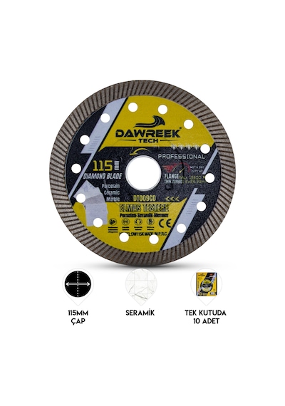 Dawreek Dt009cd 115mm Profesyonel İnce Turbo Pro Elmas Testere Porselen-seramik-mermer