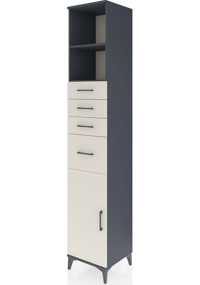 Hyperion Dolap 3 Raflı 4 Çekmeceli Tek Kapaklı 44x44x243 Antr... Antrasit Hyperion Dolap 3 Raflı 4 Çekmeceli Tek Kapaklı 44x44x243 Antr... Antrasit