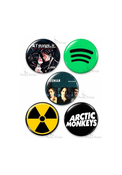 15 Li Rock Müzik Rozet Seti Duman Arctic Monkeys Linkin Park Radiohead Çanta Rozeti Yaka İğnesi Çok Renkli