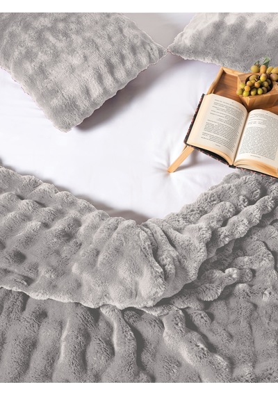 Merinos Dıamond 3 Parça Bubble Comforter Yorgan Seti 220x240 Gri Grı Gri
