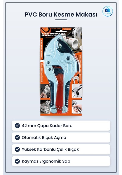 Pvc Boru Kesme Makası 42 Mm Otomatik Bıçak Açma Kesici Makas Sıhh