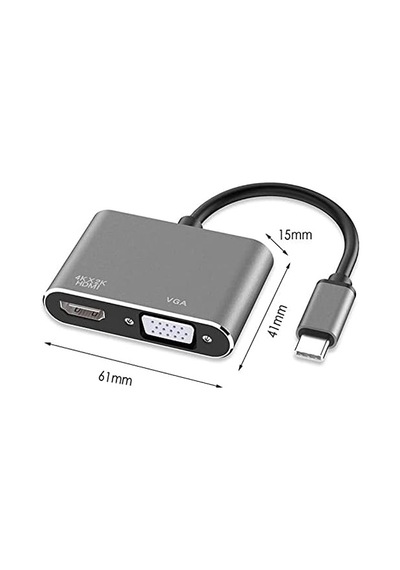 4728 Usb Type-c To Hdmı Vga 3.1 4k Çevirici Dönüştürücü Adaptör