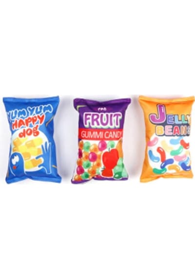 Şeker Torbası Hışırlı Köpek Oyuncağı 23x15 Cm Açık Bej