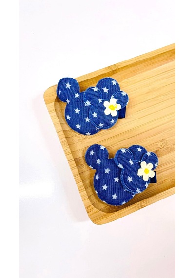 Minnie Kot Desenli Kız Çocuk Toka St07022 Mavi